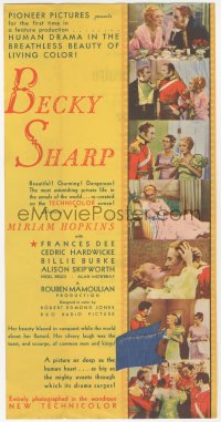 8r0334 BECKY SHARP herald 1935 Rouben Mamoulian directs first Technicolor feature w/ Miriam Hopkins!