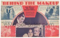 8r0335 BEHIND THE MAKE-UP herald 1930 sexy Fay Wray, William Powell, Hal Skelly, ultra rare!