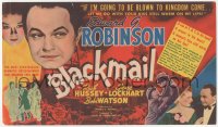 8r0340 BLACKMAIL herald 1939 Edward G. Robinson escapes from a chain gang, but gets revenge!