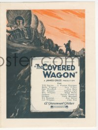 8r0355 COVERED WAGON herald 1923 James Cruze classic, art of wagon train on Oregon Trail!