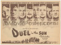 8r0362 DUEL IN THE SUN herald R1954 Jennifer Jones, Gregory Peck & Joseph Cotten in King Vidor epic!