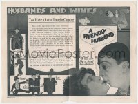 8r0375 FRIENDLY HUSBAND herald 1923 Lupino Lane in a 5 act super-comedy, great art, ultra rare!