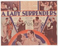 8r0403 LADY SURRENDERS herald 1930 Conrad Nagel & pretty Genevieve Tobin, love triangle!