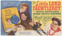 8r0407 LITTLE LORD FAUNTLEROY herald 1936 Freddie Bartholomew & Dolores Costello Barrymore!