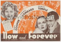 8r0427 NOW & FOREVER herald 1934 Gary Cooper, Carole Lombard & adorable Shirley Temple!