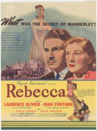 8r0436 REBECCA herald 1940 Alfred Hitchcock classic, Laurence Olivier & Joan Fontaine!