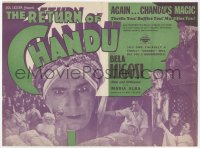 8r0439 RETURN OF CHANDU herald 1934 great images of Bela Lugosi The Magician, serial, ultra rare!