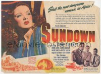 8r0455 SUNDOWN herald 1941 sexy Gene Tierney was the most dangerous woman in Africa, very rare!