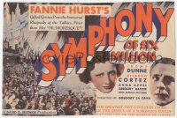 8r0456 SYMPHONY OF SIX MILLION herald 1932 Irene Dunne, Ricardo Cortez, Fannie Hurst, rare!