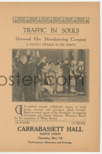 8r0463 TRAFFIC IN SOULS herald 1913 super early Universal movie exposing white slavery in New York!