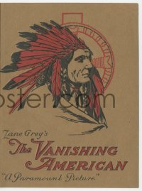 8r0470 VANISHING AMERICAN herald 1925 Zane Grey, embossed art of Native American Indian Richard Dix!