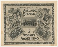 8r0477 WOMAN'S AWAKENING herald 1916 Adelaide Spencer, a drama of continuous intensity, ultra rare!