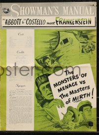 8r0511 ABBOTT & COSTELLO MEET FRANKENSTEIN pressbook 1948 Wolfman & Dracula are after Bud & Lou!