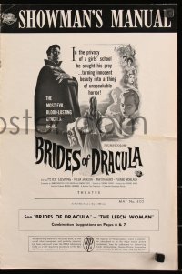 8r0530 BRIDES OF DRACULA pressbook 1960 Terence Fisher, Hammer, Peter Cushing as Van Helsing!