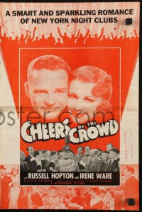 8r0535 CHEERS OF THE CROWD pressbook 1935 Irene Ware & Russell Hopton in a Broadway publicity hoax!
