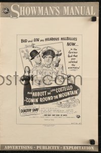 8r0539 COMIN' ROUND THE MOUNTAIN pressbook 1951 hillbillies Bud Abbott & Lou Costello, Dorothy Shay!