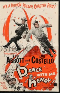 8r0541 DANCE WITH ME HENRY pressbook 1956 Bud Abbott & Lou Costello in a mixed up comedy carnival!