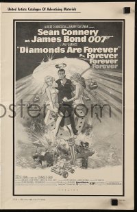 8r0547 DIAMONDS ARE FOREVER pressbook 1971 McGinnis art of Sean Connery as James Bond 007!
