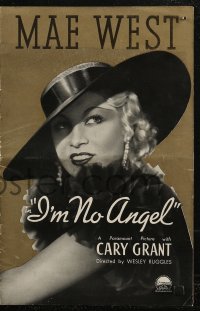 8r0569 I'M NO ANGEL pressbook 1933 great images of sexy Mae West & young Cary Grant, rare!