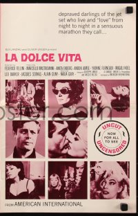 8r0583 LA DOLCE VITA pressbook R1966 Federico Fellini, Marcello Mastroianni, sexy Anita Ekberg!