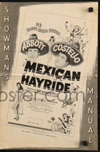 8r0598 MEXICAN HAYRIDE pressbook 1948 matador Abbott & Costello in Mexico, great art!