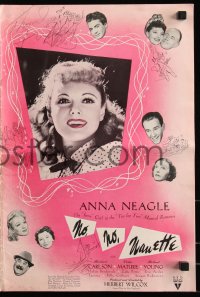 8r0606 NO, NO, NANETTE pressbook 1940 Anna Neagle, Richard Carlson, Victor Mature, Young, rare!