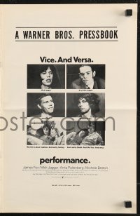 8r0615 PERFORMANCE pressbook 1970 directed by Nicolas Roeg, Mick Jagger & James Fox trading roles!