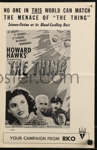 8r0642 THING pressbook R1957 Howard Hawks classic, it strikes without warning from another world!