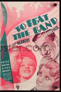 8r0647 TO BEAT THE BAND pressbook 1935 Hugh Herbert, Helen Broderick, Roger Pryor, ultra rare!