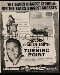 8r0649 TURNING POINT pressbook 1952 William Holden, Alexis Smith, William Dieterle film noir!