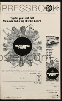 8r0650 VANISHING POINT pressbook 1971 car chase cult classic, you never had a trip like this before!