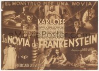 8r0682 BRIDE OF FRANKENSTEIN 4pg Spanish herald 1935 different images of Boris Karloff as the monster!