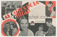 8r0688 CITY STREETS 4pg Spanish herald 1931 Gary Cooper & Sylvia Sidney, Rouben Mamoulian, rare!