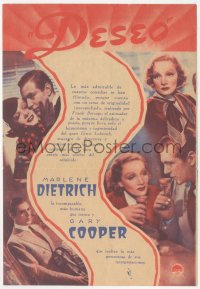 8r0694 DESIRE red style 4pg Spanish herald 1937 jewel thief Marlene Dietrich & Gary Cooper!