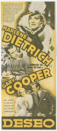 8r0693 DESIRE blue style 4pg Spanish herald 1937 jewel thief Marlene Dietrich & Gary Cooper, rare!