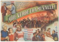 8r0708 HOW GREEN WAS MY VALLEY 4pg Spanish herald 1944 John Ford, Barba art of Walter Pidgeon & cast!