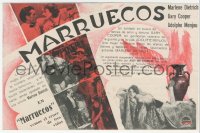 8r0725 MOROCCO 4pg Spanish herald 1931 Legionnaire Gary Cooper & sexy Marlene Dietrich, rare!