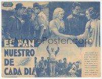 8r0733 OUR DAILY BREAD 4pg Spanish herald 1934 Karen Morley & Tom Keene, King Vidor classic, rare!
