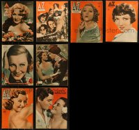8s0473 LOT OF 8 A-Z HEBDOMADAIRE ILLUSTRE BELGIAN MAGAZINES 1932-1936 great images & articles!