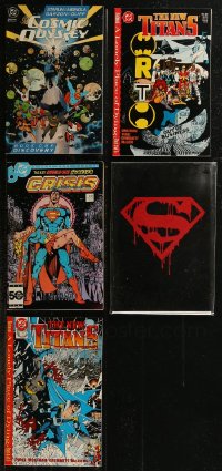 8s0239 LOT OF 5 DC COMICS BOOKS 1980s-1990s Cosmic Odyssey, The New Titans, Crisis, Superman!