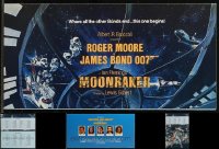 8s0267 LOT OF 4 MOONRAKER SCREENING PROGRAMS 1979 Daniel Goozee art of Roger Moore as James Bond!