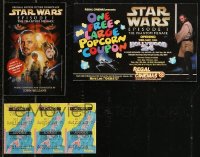 8s0627 LOT OF 3 PHANTOM MENACE ITEMS 1999 cool tickets, postcard & coupon, Star Wars!