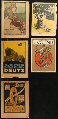 8s0566 LOT OF 5 GERMAN MAGAZINE PAGES 1890s-1910s filled with great images & articles!