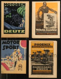 8s0567 LOT OF 4 GERMAN MAGAZINE PAGES 1920s great artwork ads from a century ago!