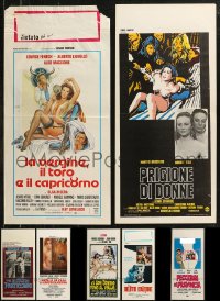 8s0662 LOT OF 7 MOSTLY FORMERLY FOLDED SEXPLOITATION ITALIAN LOCANDINAS 1960s-1970s sexy images!