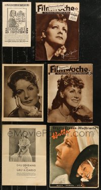 8s0288 LOT OF 6 GRETA GARBO GERMAN MAGAZINES AND OTHER ITEMS 1930s cool images of the leading lady!