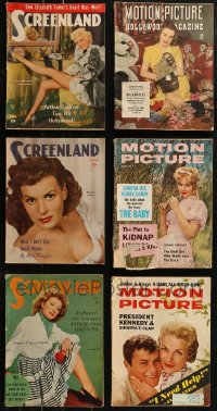 8s0488 LOT OF 6 MOVIE MAGAZINES 1944-1961 filled with great images & articles!
