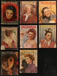 8s0477 LOT OF 8 PHOTOPLAY MOVIE MAGAZINES 1910s-1940s filled with great images & articles!
