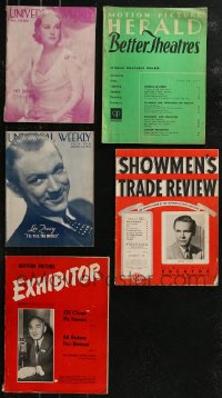 8s0324 LOT OF 5 CUT AND UNCUT EXHIBITOR MAGAZINES 1933-1954 filled with great images & articles!