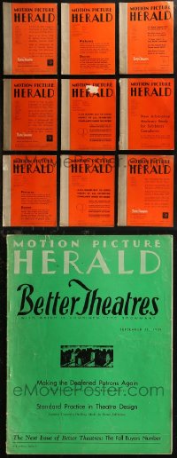 8s0321 LOT OF 10 MOTION PICTURE HERALD EXHIBITOR MAGAZINES 1941 great images & articles!